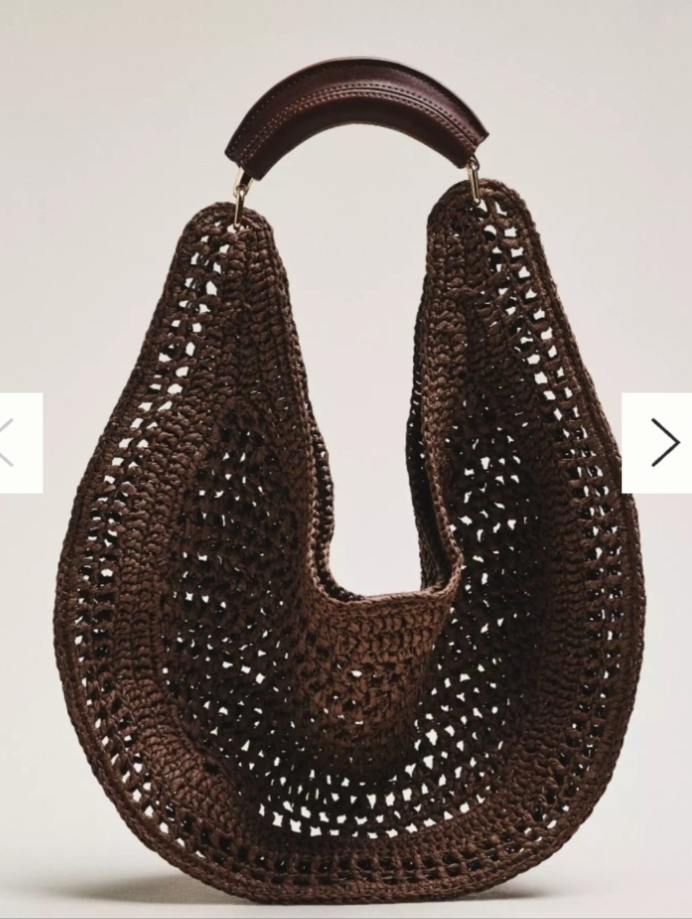 Urban Expressions Brown Woven Crescent Hobo with Padded Handle - Picture 4 of 16